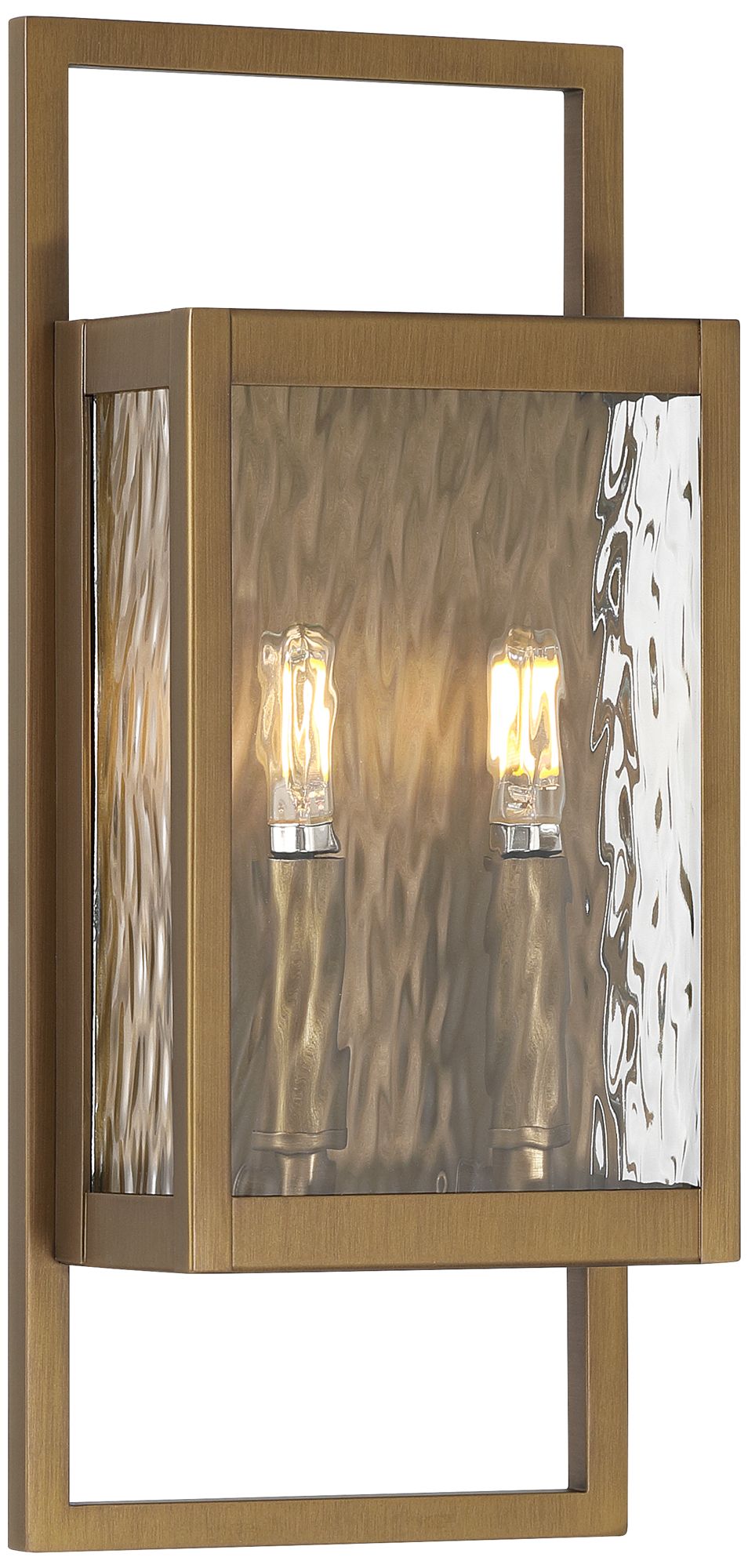 Image 2 Possini Euro Jerry 16"H Aged Brass 2Lt Marine Grade Outdoor Wall Light