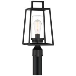Possini Euro Jersey 17 1/2" Matte Black Outdoor Post Light