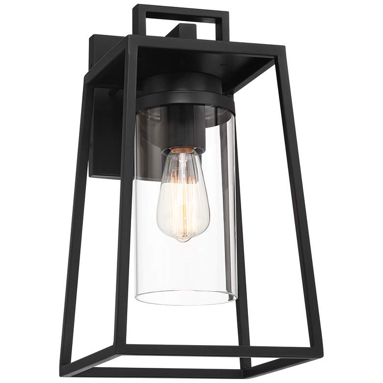 Image 2 Possini Euro Jersey 17" Matte Black Outdoor Wall Light