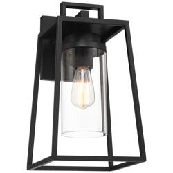 Possini Euro Jersey 17" Matte Black Outdoor Wall Light
