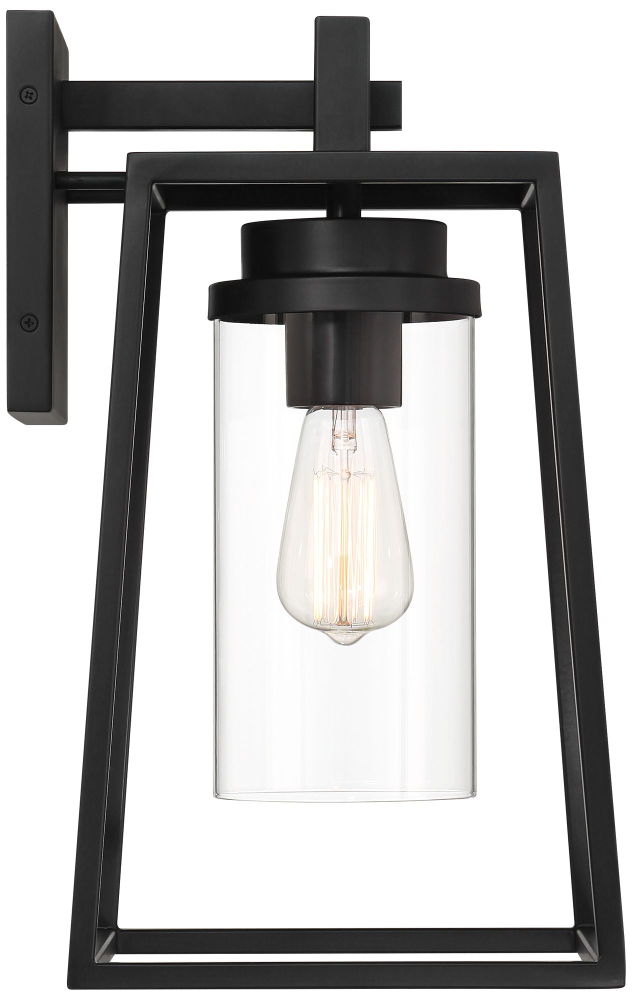 Possini Euro Jersey 17" Matte Black Outdoor Wall Light