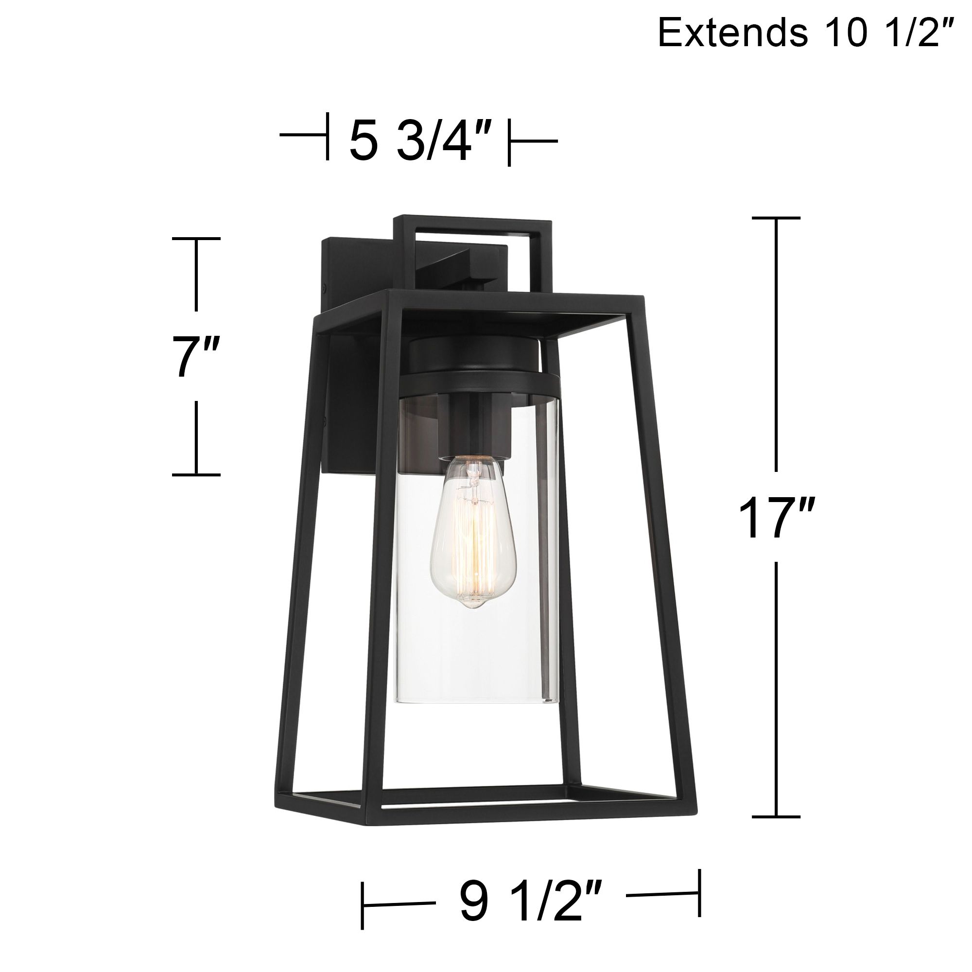 Possini Euro Jersey 17" Matte Black Outdoor Wall Light