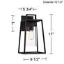 Possini Euro Jersey 17" Matte Black Outdoor Wall Light