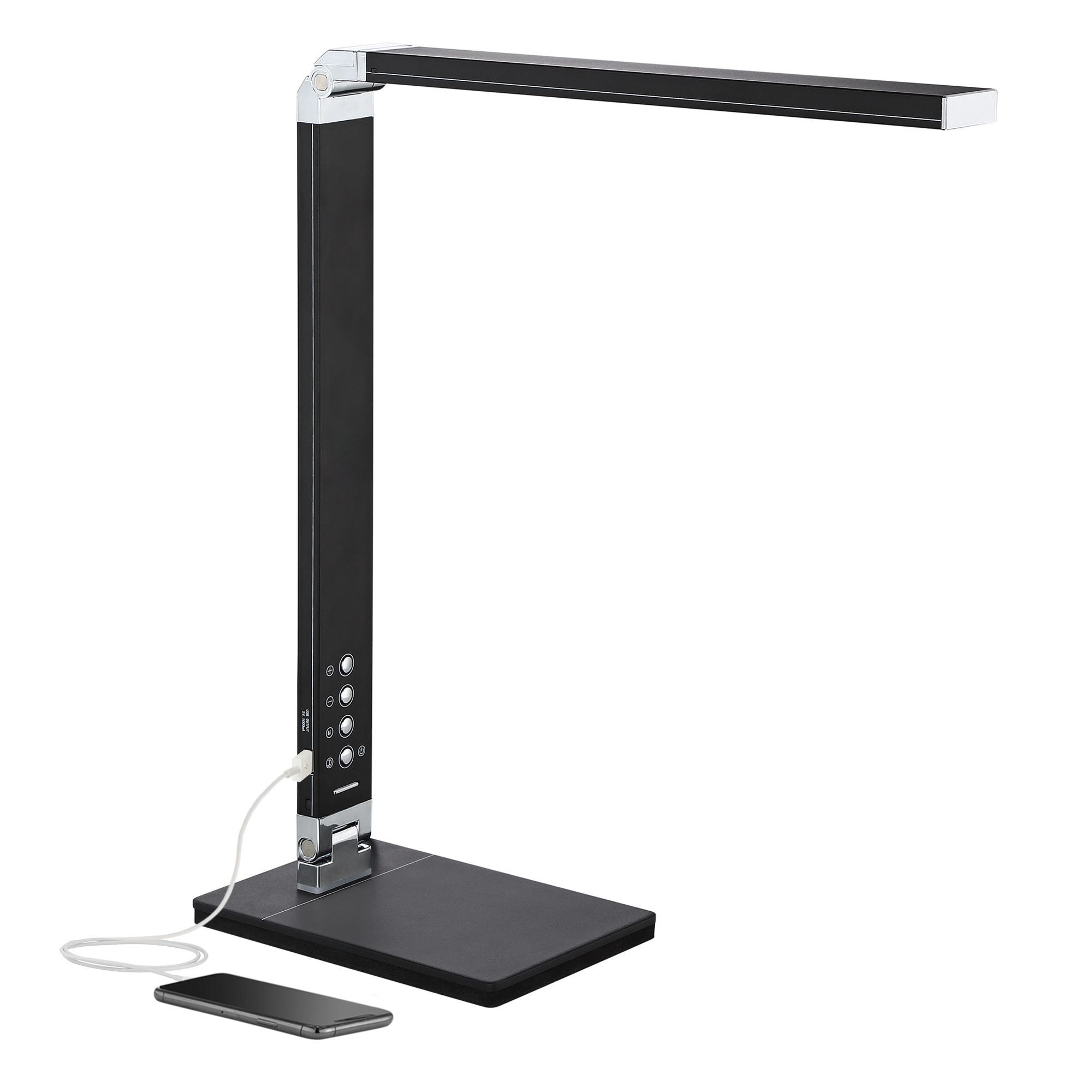 Image 2 Possini Euro Jett 16 1/2" Black Modern LED Desk Lamp with USB Port