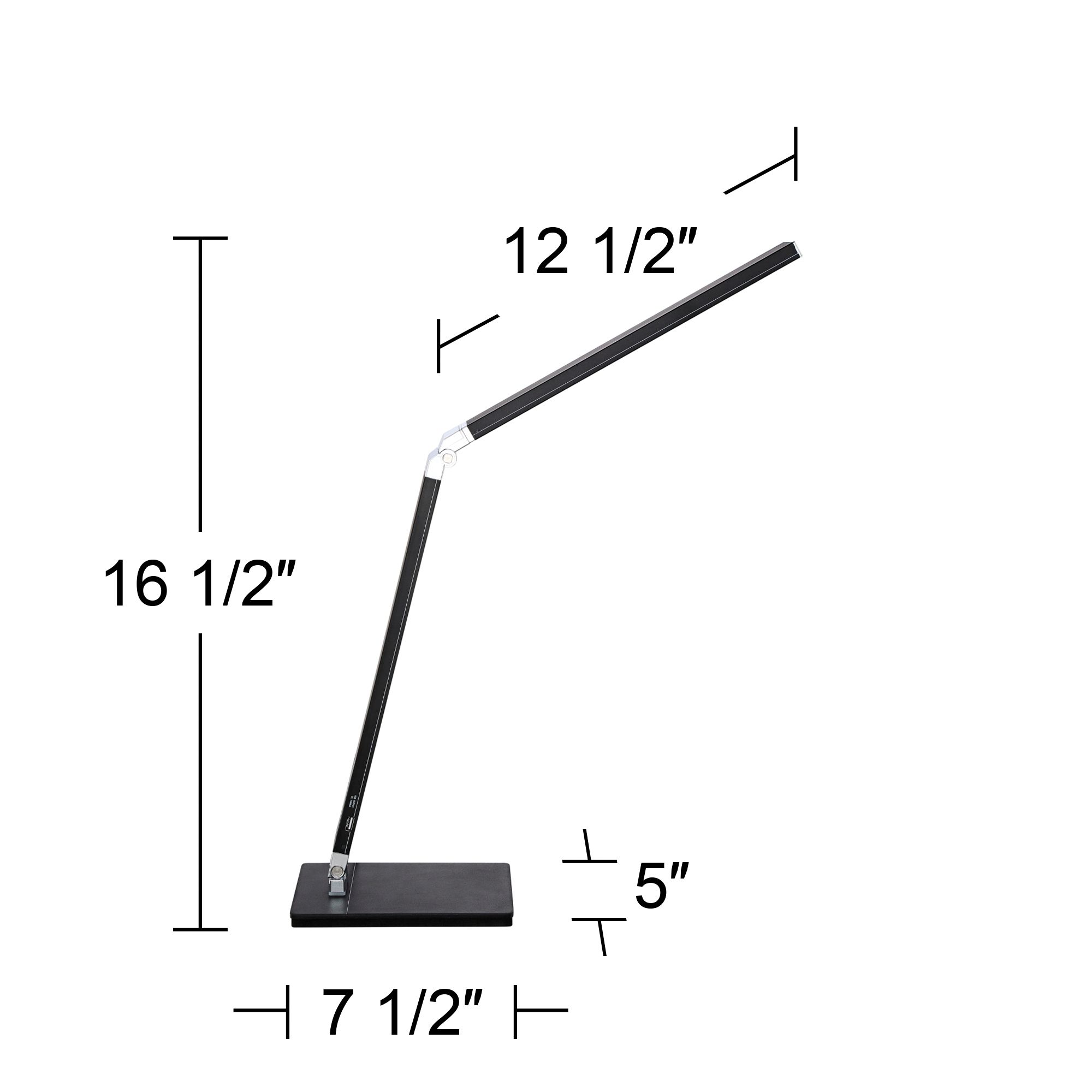 Possini Euro Jett 16 1/2" Black Modern LED Desk Lamp with USB Port