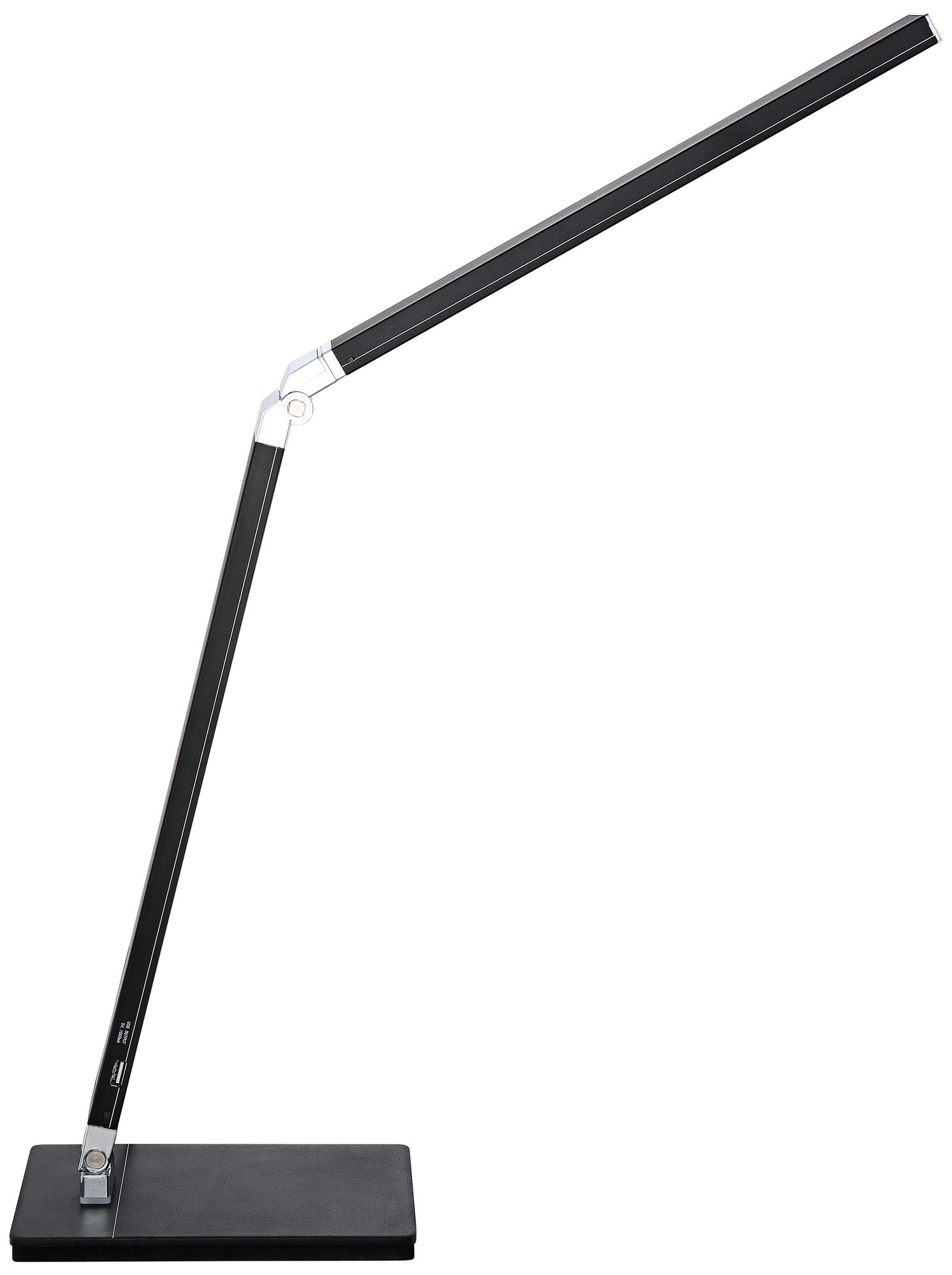Possini Euro Jett 16 1/2" Black Modern LED Desk Lamp with USB Port