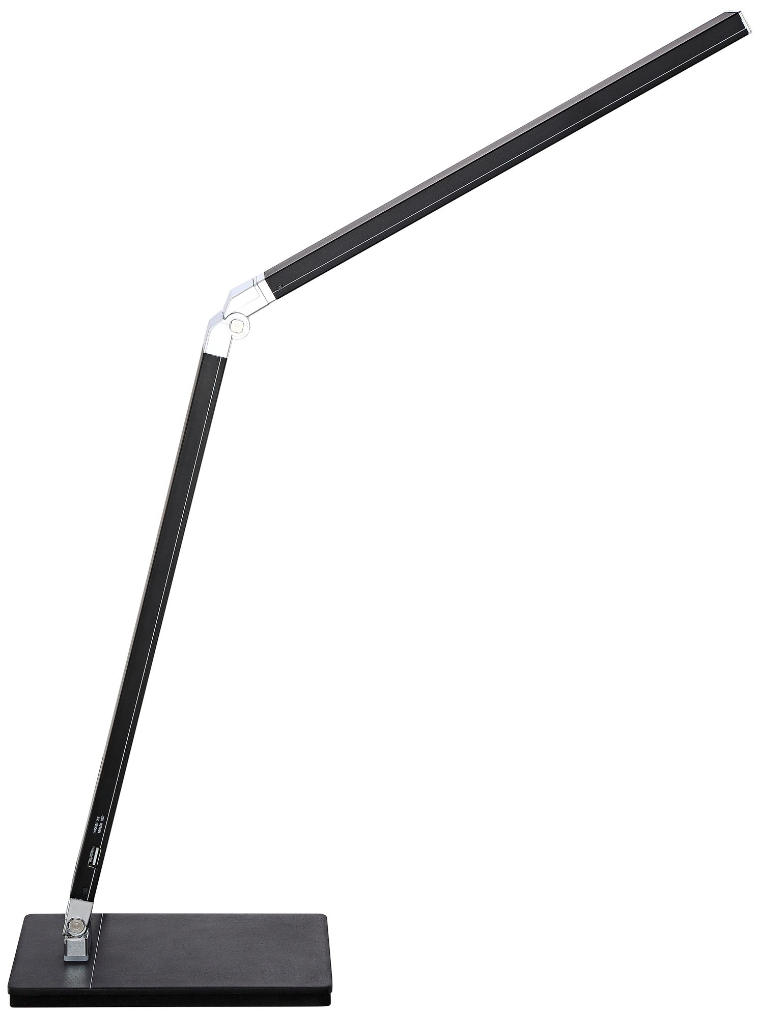 Possini Euro Jett Black LED Desk Lamps Set of 2 with USB and Night Light