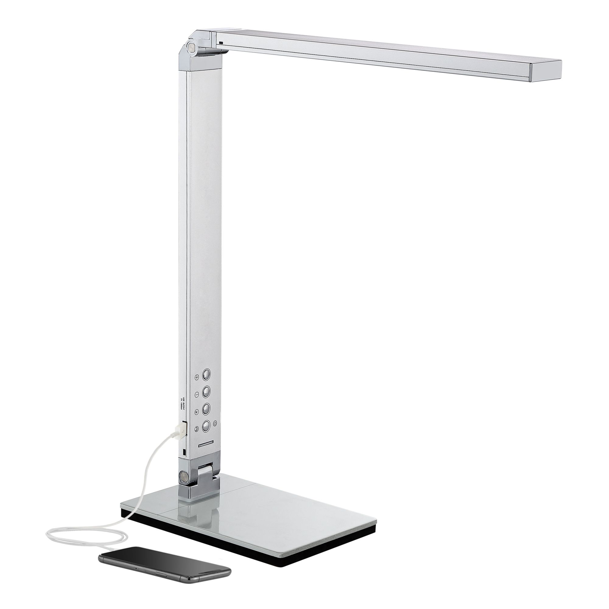 Image 2 Possini Euro Jett Silver Adjustable Modern LED USB Night Light Desk Lamp