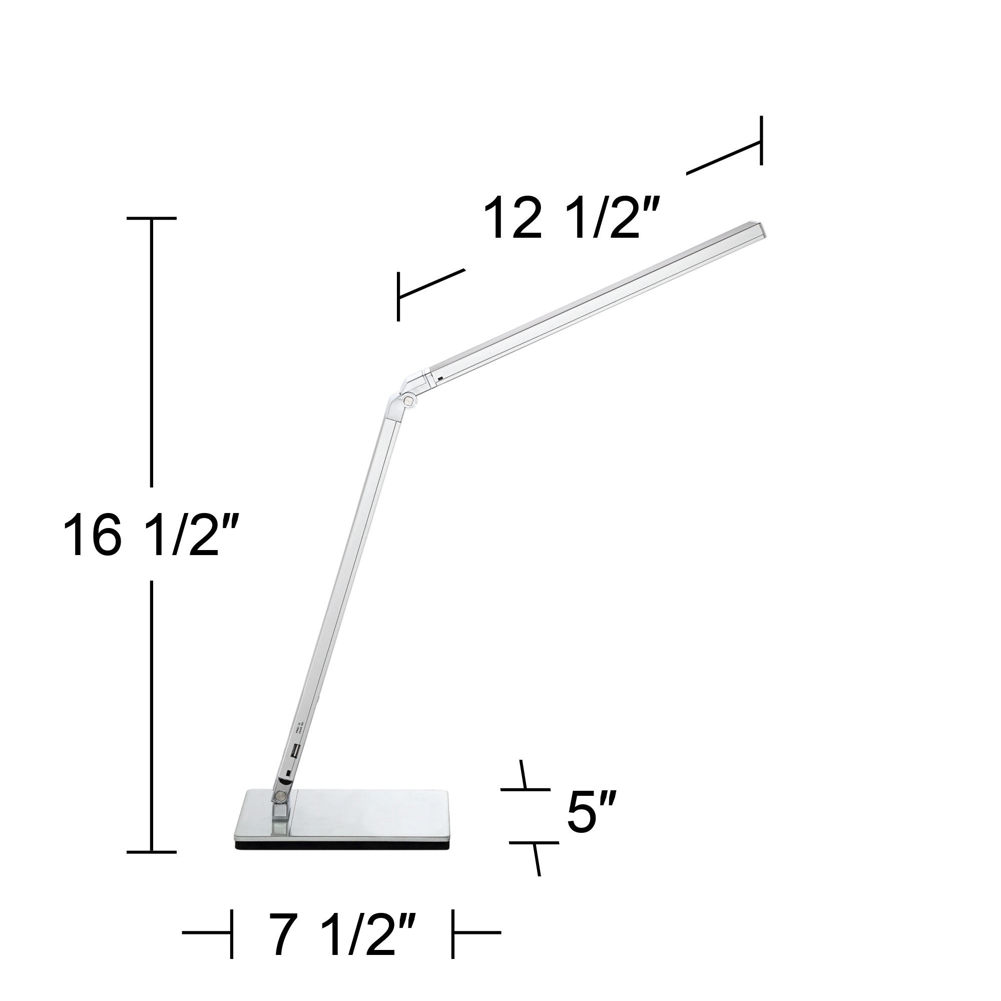 Possini Euro Jett Silver Adjustable Modern LED USB Night Light Desk Lamp