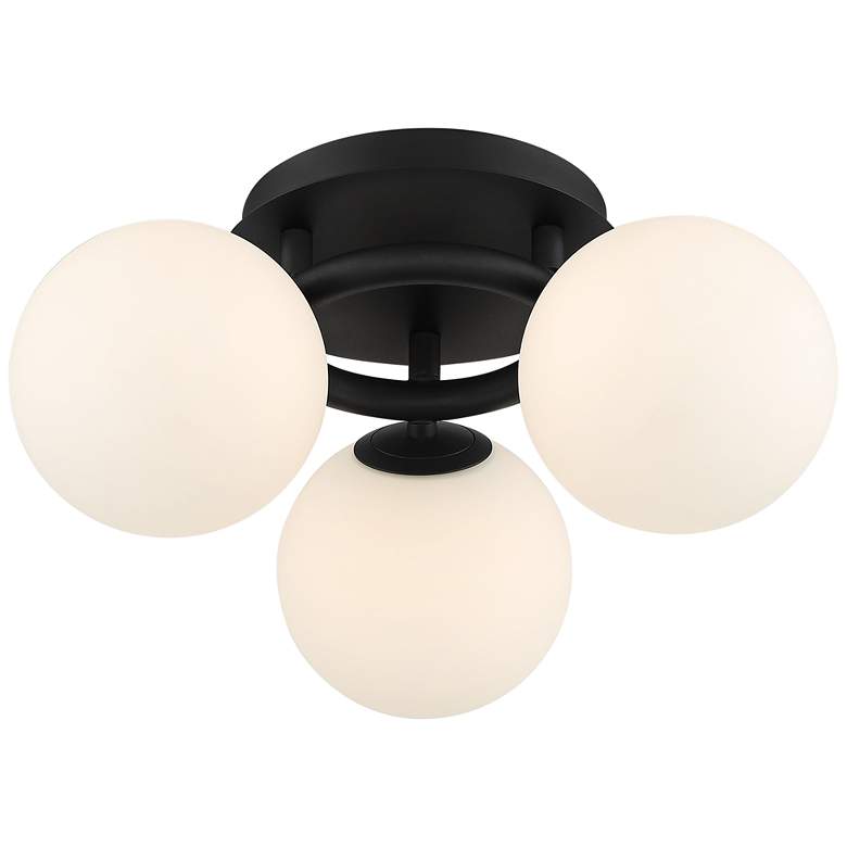 Image 5 Possini Euro Jevan 18" Wide Black Finish Modern 3-Light Ceiling Light more views