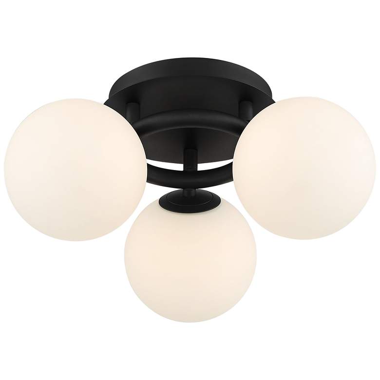 Image 5 Possini Euro Jevan 18 inch Wide Black Finish Modern 3-Light Ceiling Light more views