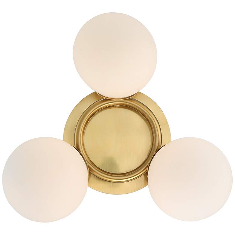 Image 4 Possini Euro Jevan 18 inch Wide Brass Globe 3-Light Ceiling Light more views