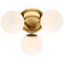 Possini Euro Jevan 18" Wide Brass Globe 3-Light Ceiling Light