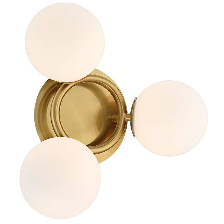 Image 6 Possini Euro Jevan 18 inch Wide Brass Globe 3-Light Ceiling Light more views