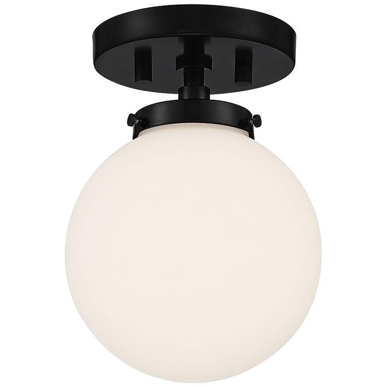 Image 2 Possini Euro Jilly 6 3/4 inch Wide Black Ceiling Light