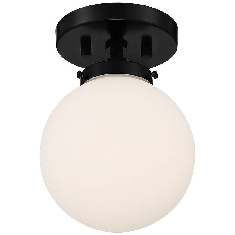 Image 5 Possini Euro Jilly 6 3/4 inch Wide Black Ceiling Light more views