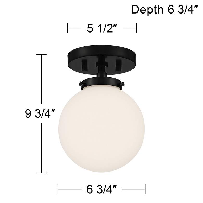 Image 6 Possini Euro Jilly 6 3/4 inch Wide Black Ceiling Light more views