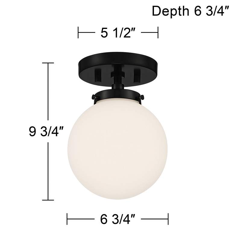 Image 6 Possini Euro Jilly 6 3/4" Wide Black Ceiling Light more views