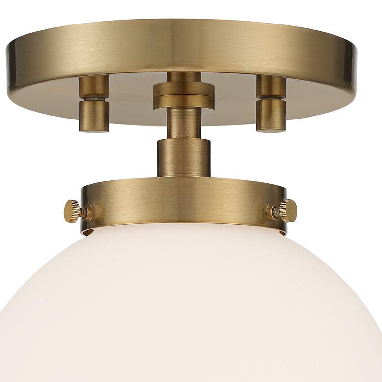 Image 3 Possini Euro Jilly 6 3/4" Wide Warm Antique Brass Ceiling Light more views