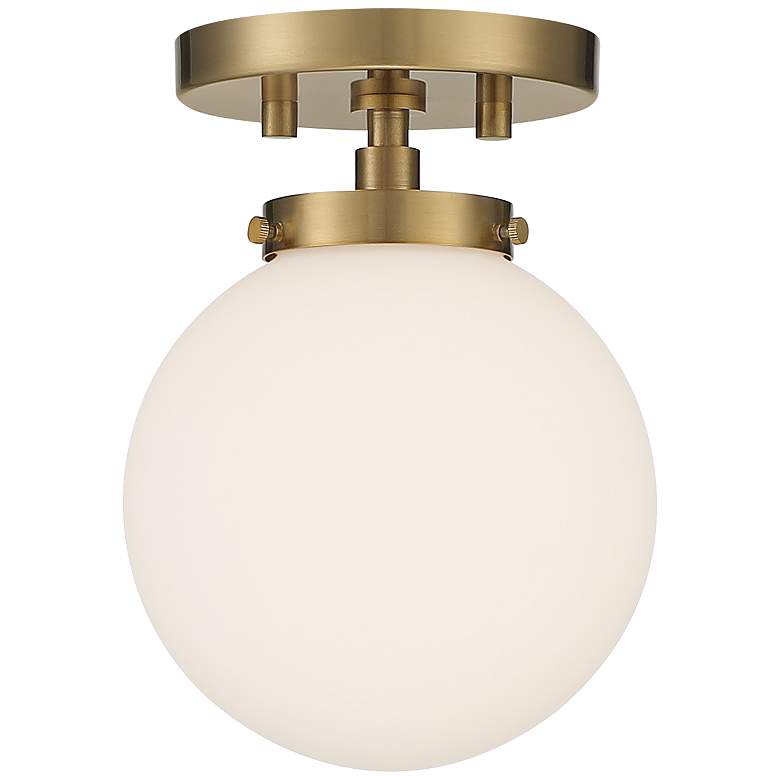 Image 4 Possini Euro Jilly 6 3/4" Wide Warm Antique Brass Ceiling Light more views