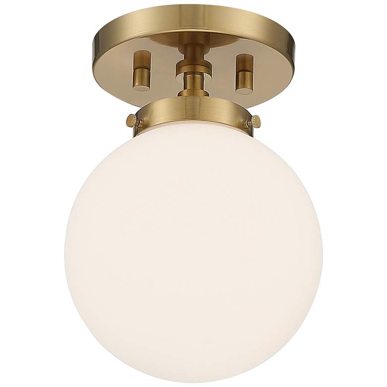 Image 5 Possini Euro Jilly 6 3/4" Wide Warm Antique Brass Ceiling Light more views