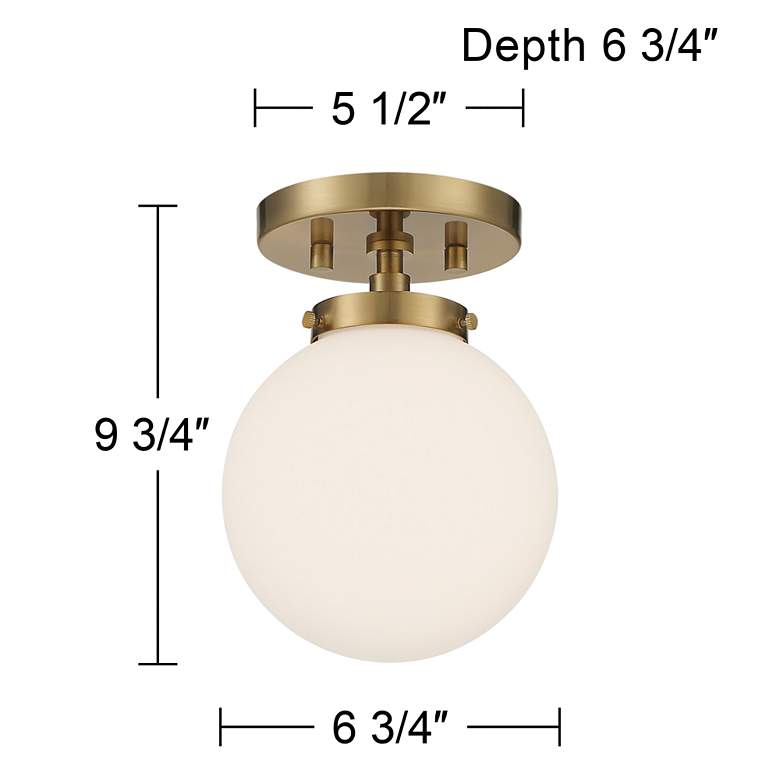 Image 6 Possini Euro Jilly 6 3/4" Wide Warm Antique Brass Ceiling Light more views