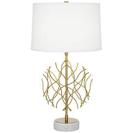 Image1 of Possini Euro Johan 30 1/2" Modern Gold and White Marble Table Lamp