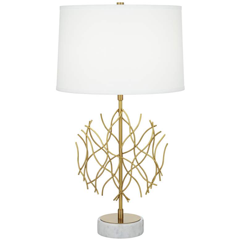 Image 1 Possini Euro Johan 30 1/2" Modern Gold and White Marble Table Lamp