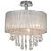 Possini Euro Jolie 15" Wide Silver and Crystal Ceiling Light