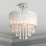 Possini Euro Jolie 15" Wide Silver and Crystal Ceiling Light