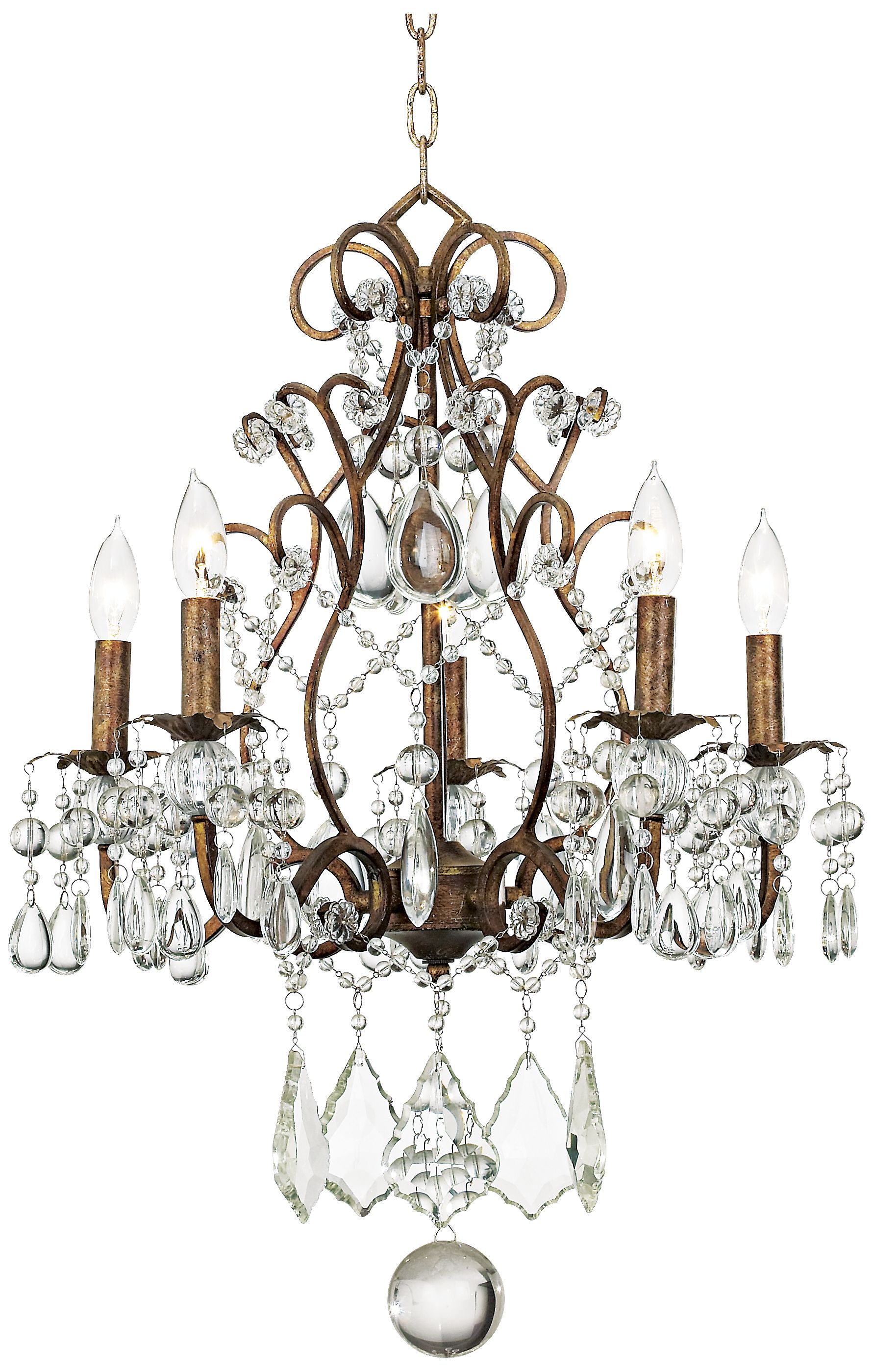 Image 3 Possini Euro Jolie 19 1/2" Crystal Beaded 5-Light Chandelier