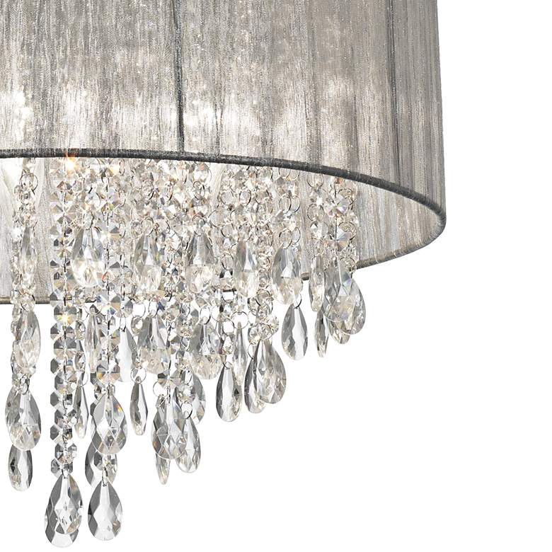 Image 4 Possini Euro Jolie 20" Wide Silver Fabric Crystal Chandelier more views
