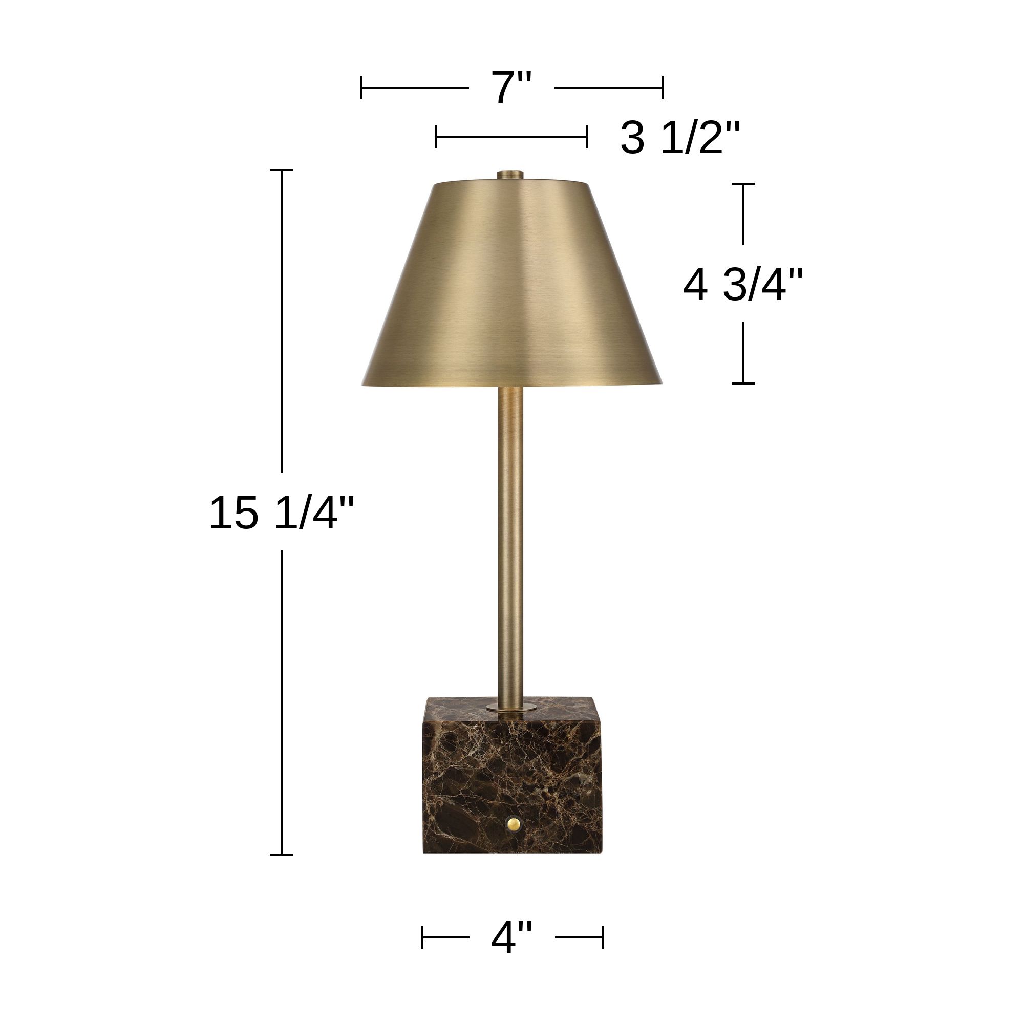 Possini Euro Jordan 15 1/4" High Brass Battery Powered Accent Lamp
