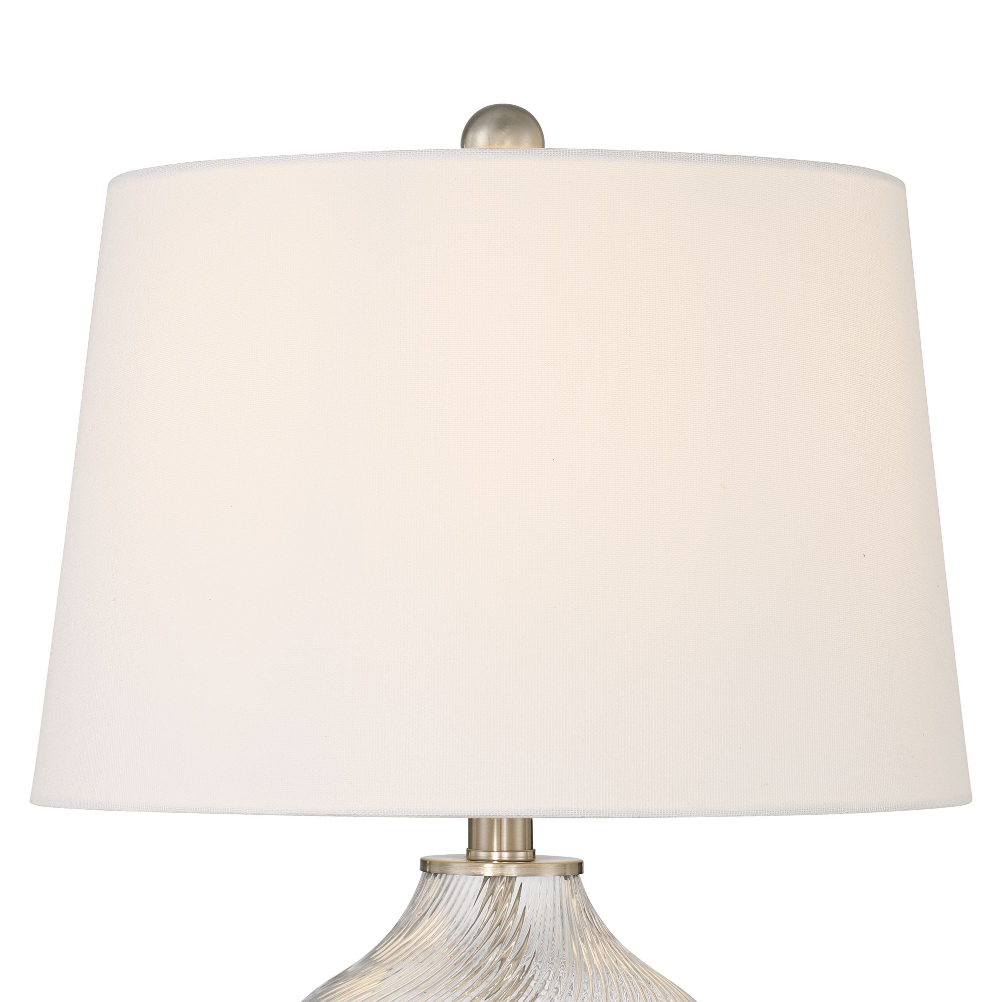 Image 3 Possini Euro Jordan 24" High Clear Swirl Glass USB Table Lamp 2 Set more views