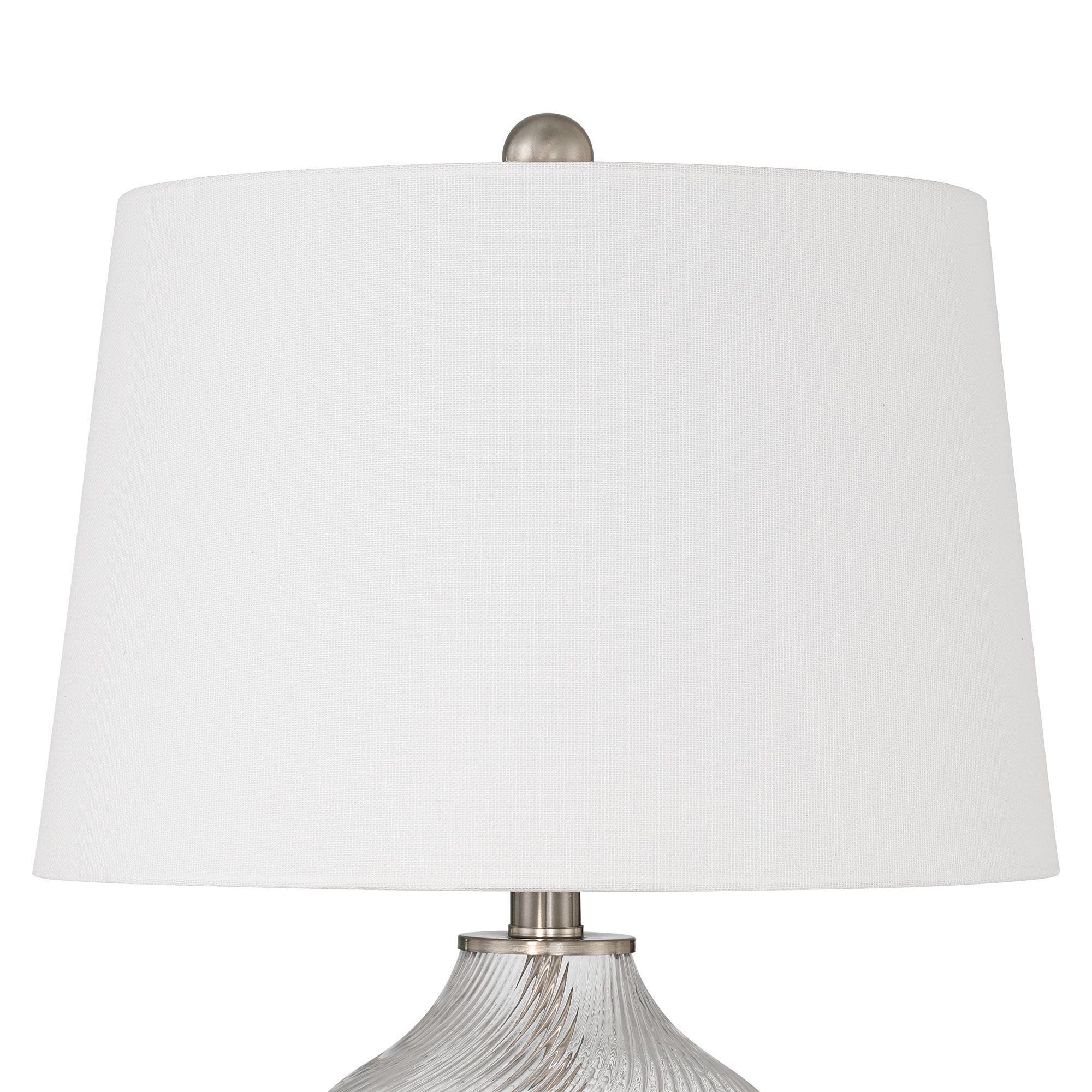 Image 4 Possini Euro Jordan 24" High Clear Swirl Glass USB Table Lamp 2 Set more views