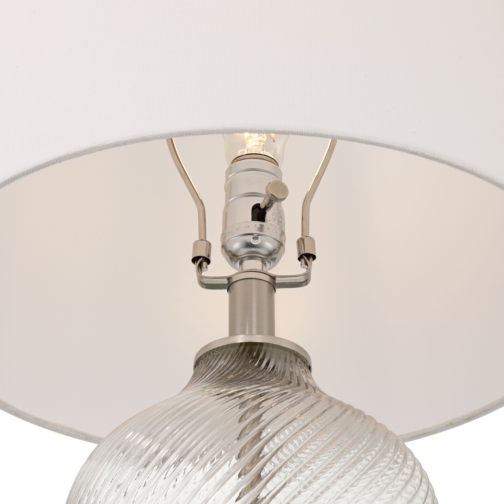 Image 5 Possini Euro Jordan 24" High Clear Swirl Glass USB Table Lamp 2 Set more views