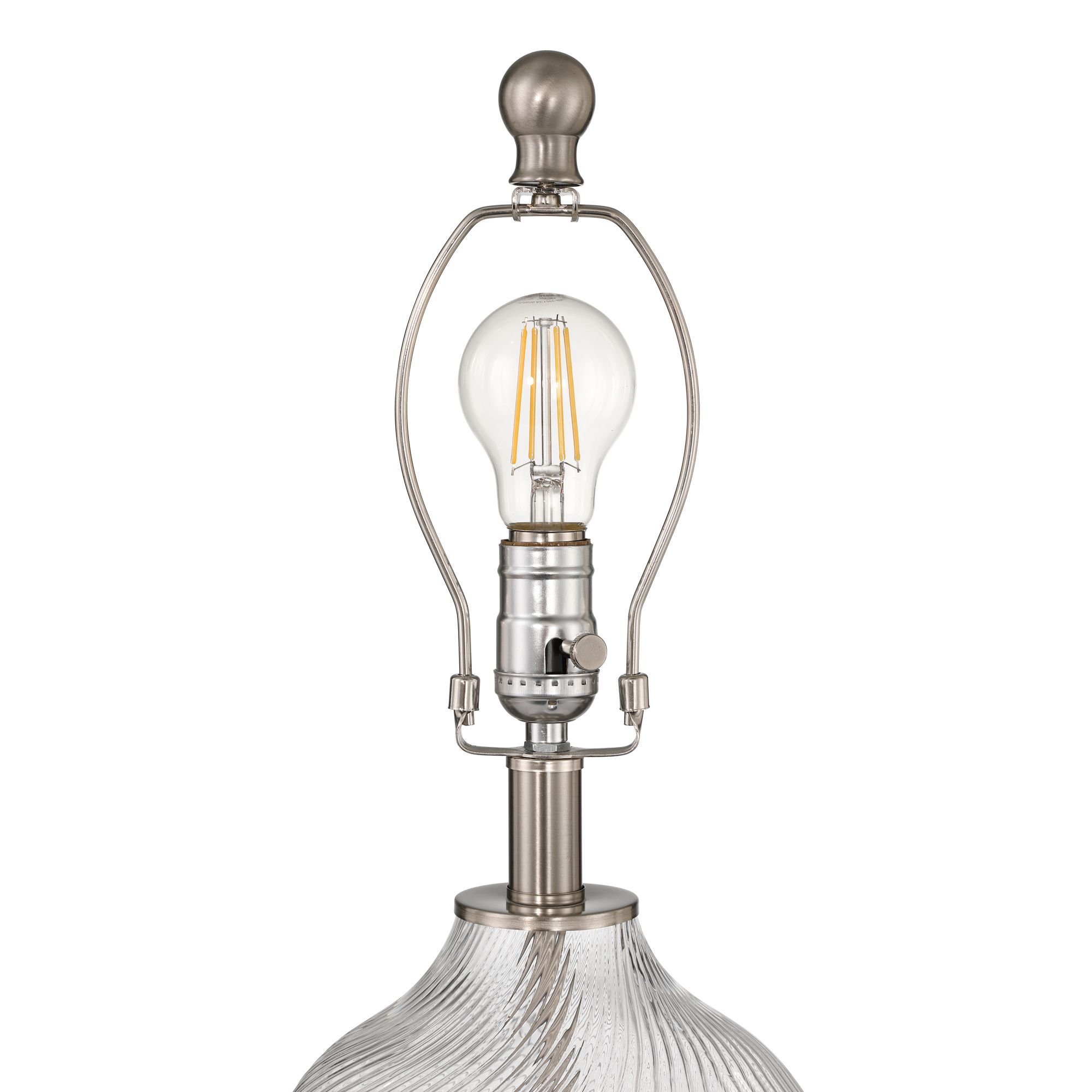 Image 6 Possini Euro Jordan 24" High Clear Swirl Glass USB Table Lamp 2 Set more views