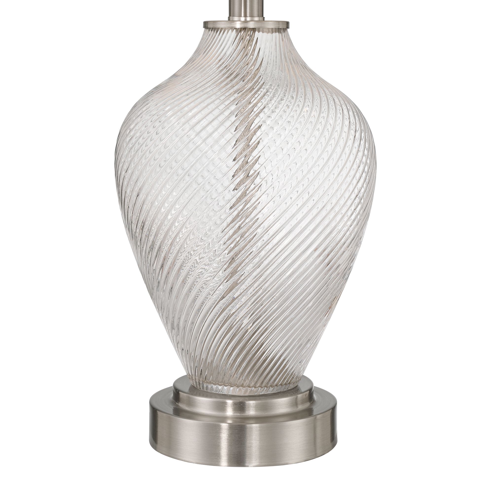 Image 7 Possini Euro Jordan 24" High Clear Swirl Glass USB Table Lamp 2 Set more views