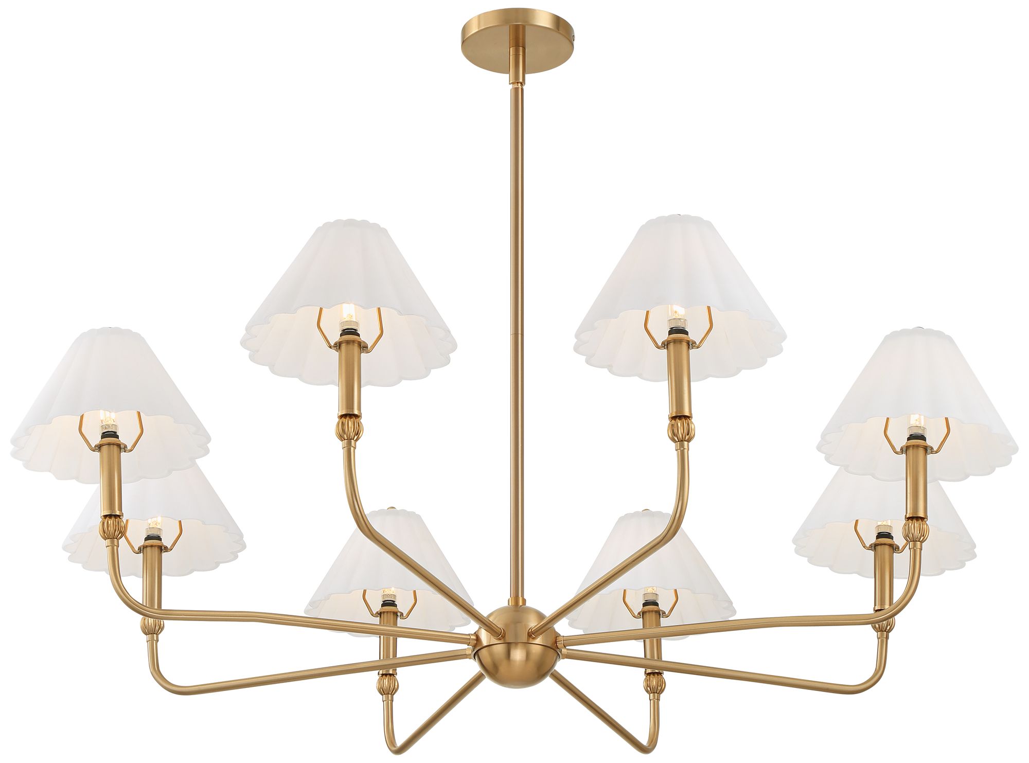 Possini Euro Josephine 42" Wide Soft Gold and Glass 8-Light Chandelier