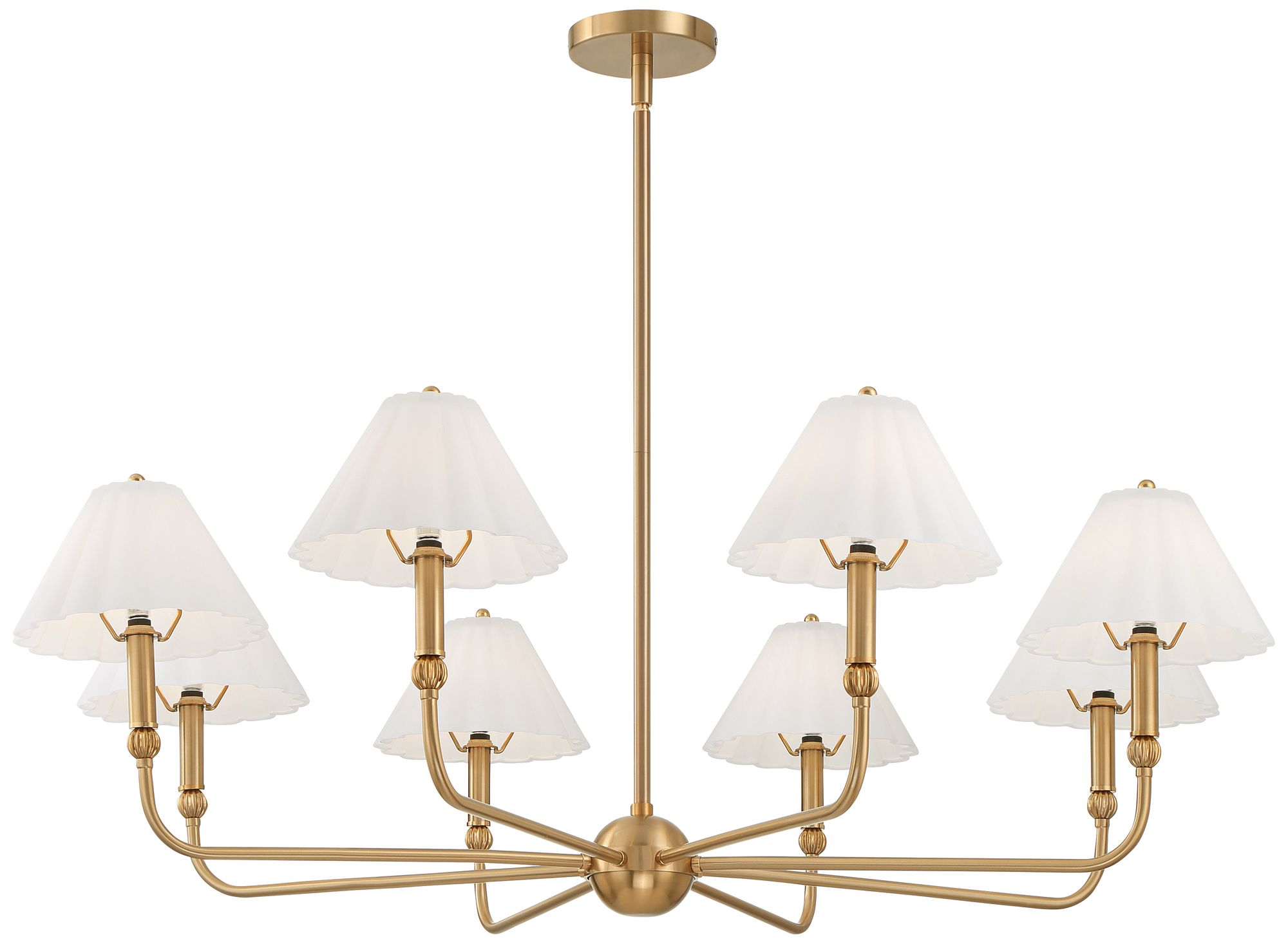 Possini Euro Josephine 42" Wide Soft Gold and Glass 8-Light Chandelier