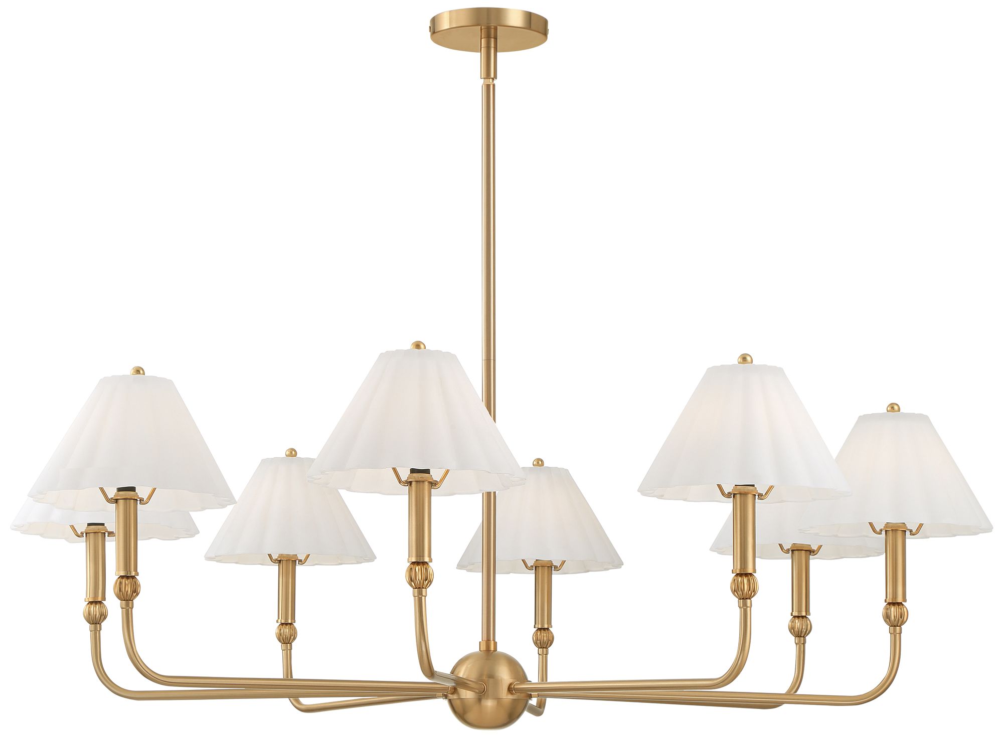 Possini Euro Josephine 42" Wide Soft Gold and Glass 8-Light Chandelier