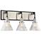 Possini Euro Jovi 23" Wide Ribbed Glass 3-Light Wall Light
