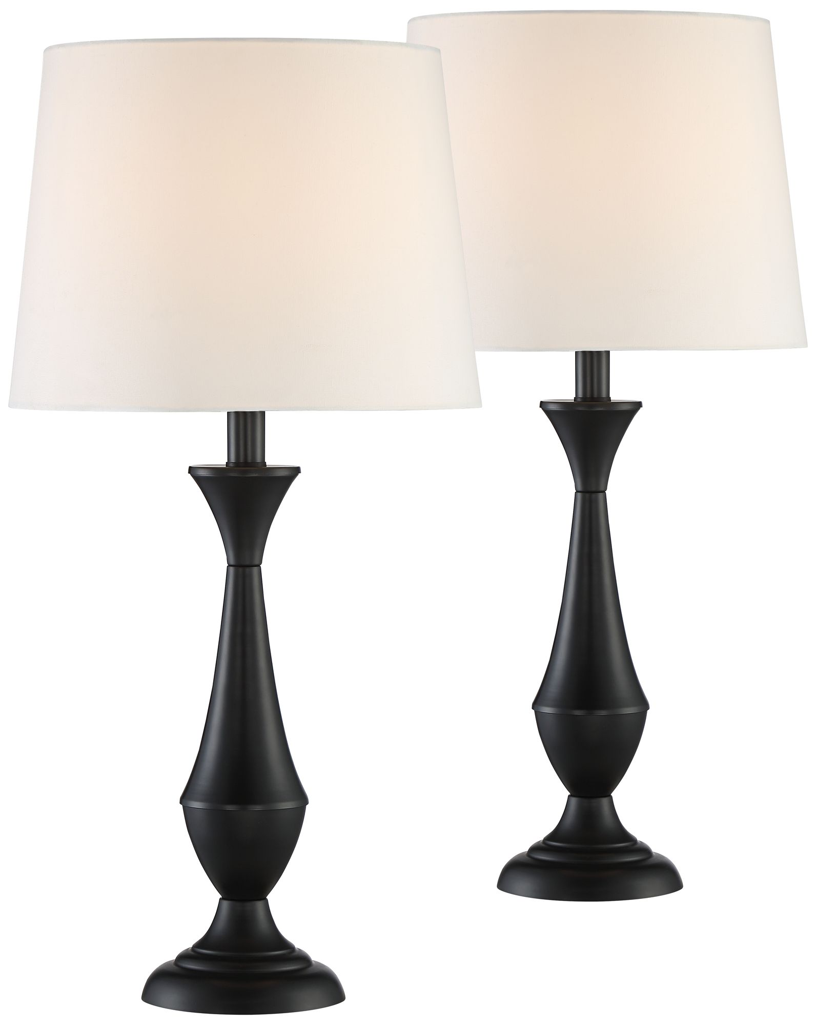 Image 2 Possini Euro Joyce 24" Black Metal Accent Table Lamps Set of 2