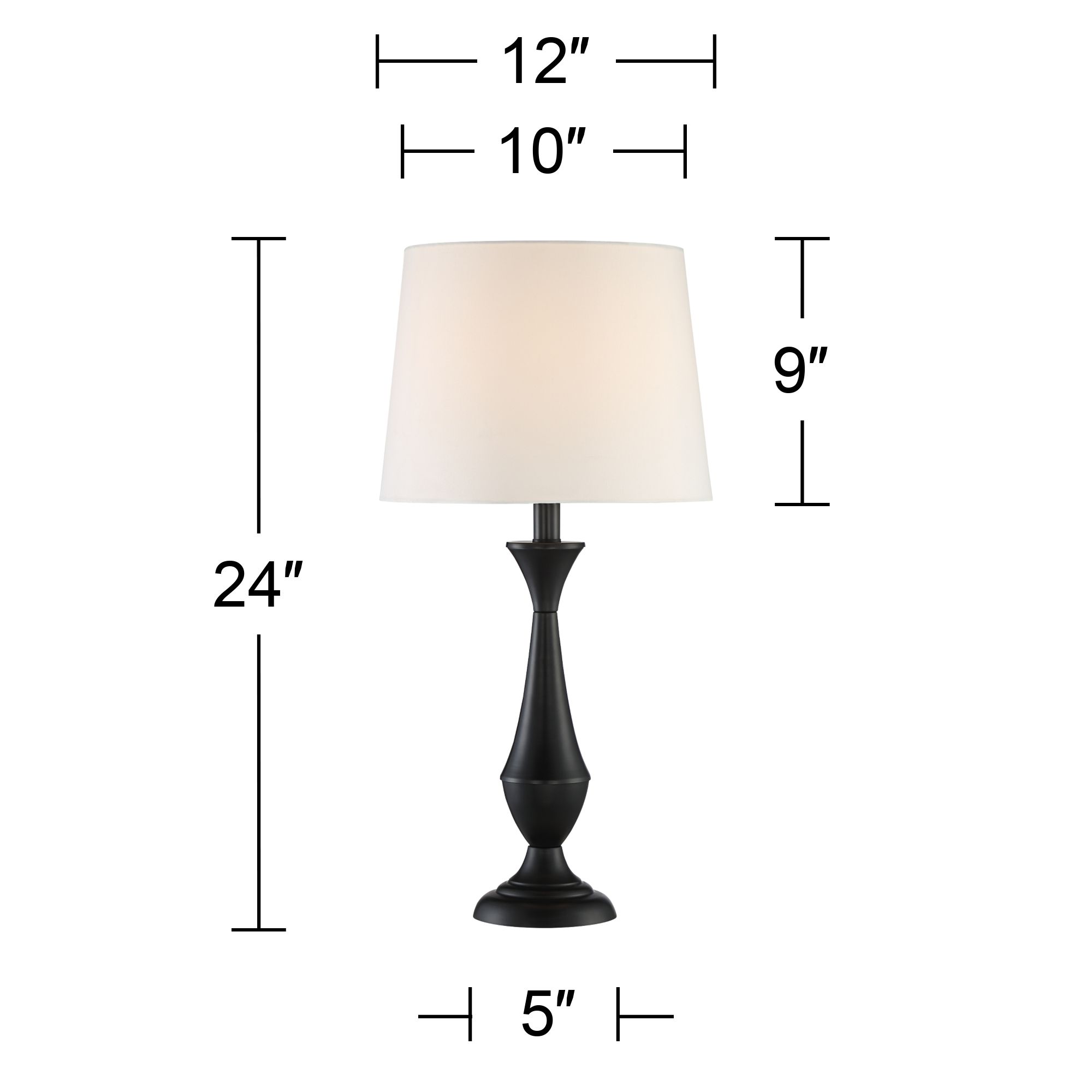 Image 6 Possini Euro Joyce 24" Black Metal Accent Table Lamps Set of 2 more views