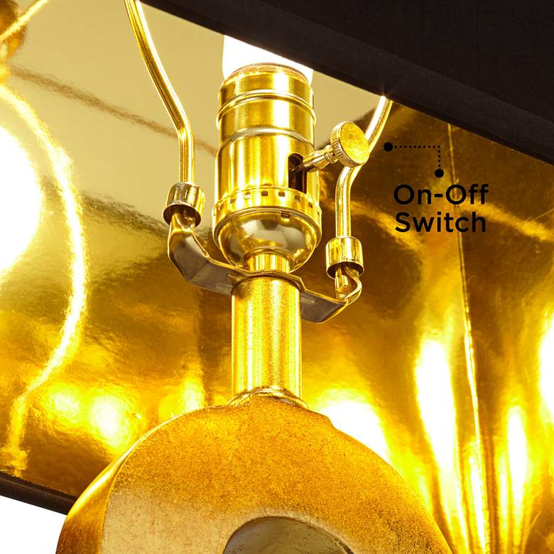 Image 5 Possini Euro Judith 28 3/4" Open Keyhole Black and Gold Table Lamp more views