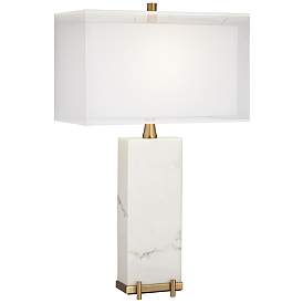 Image2 of Possini Euro Jules 30 1/2" Faux Marble Double Shade Modern Table Lamp