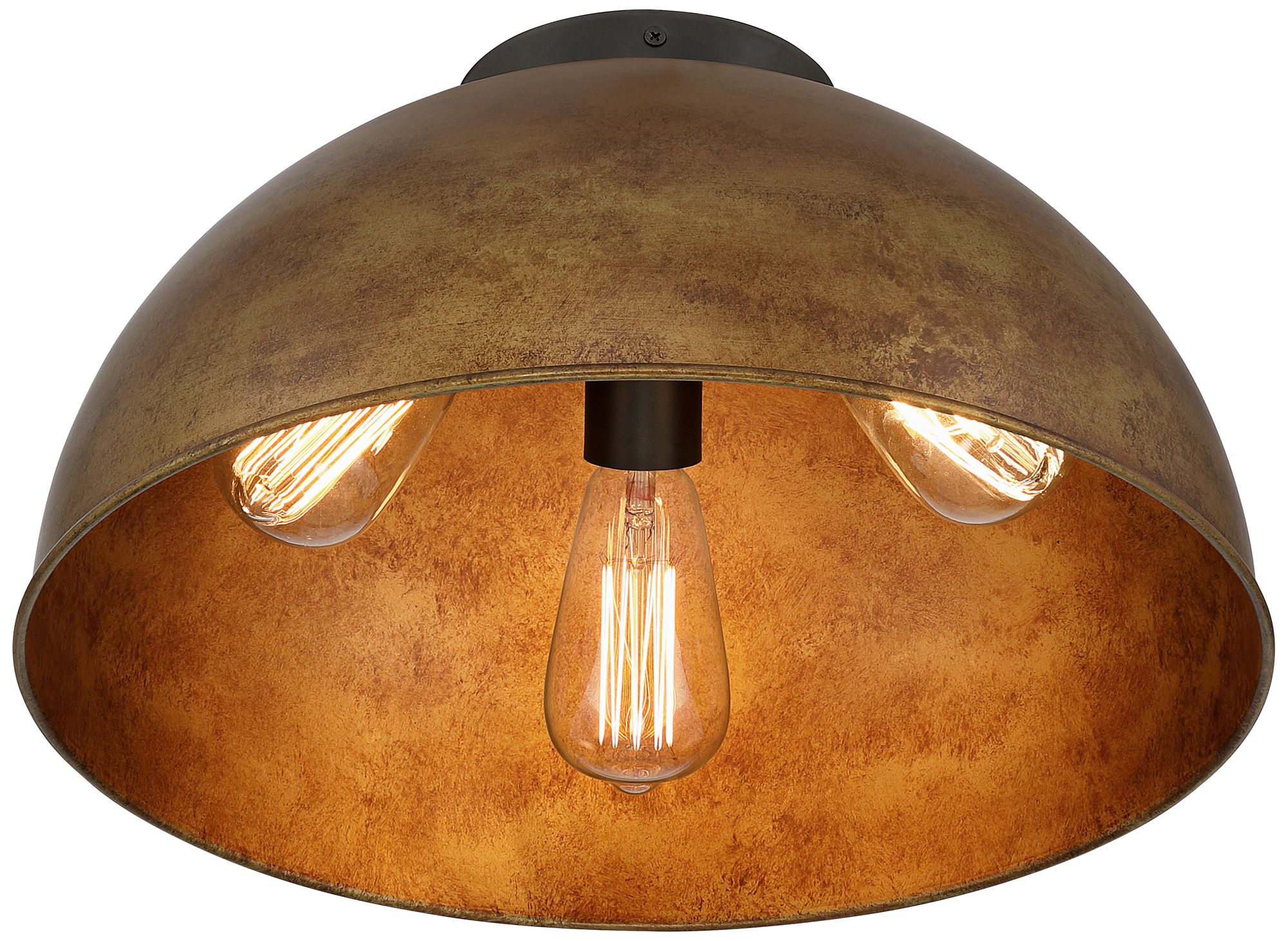 Image 6 Possini Euro Julian 16 1/4" Wide Rustic Bronze 3-Light Ceiling Light more views