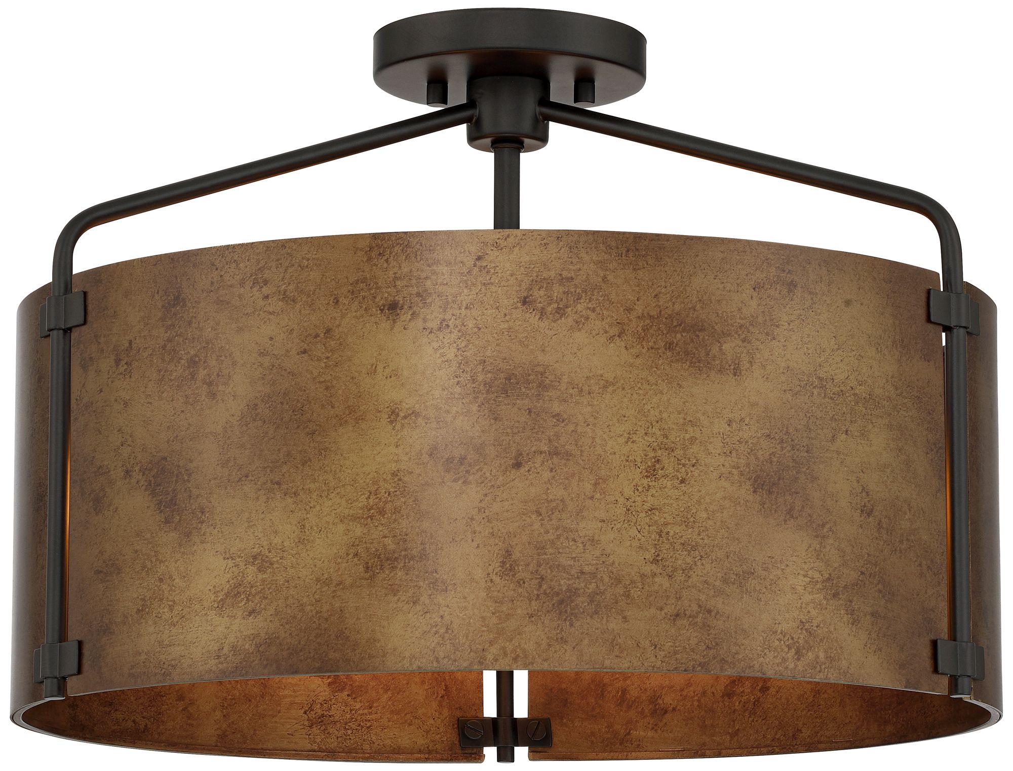 Image 5 Possini Euro Julian 18" Wide Rustic Bronze Drum 3-Light Ceiling Light more views