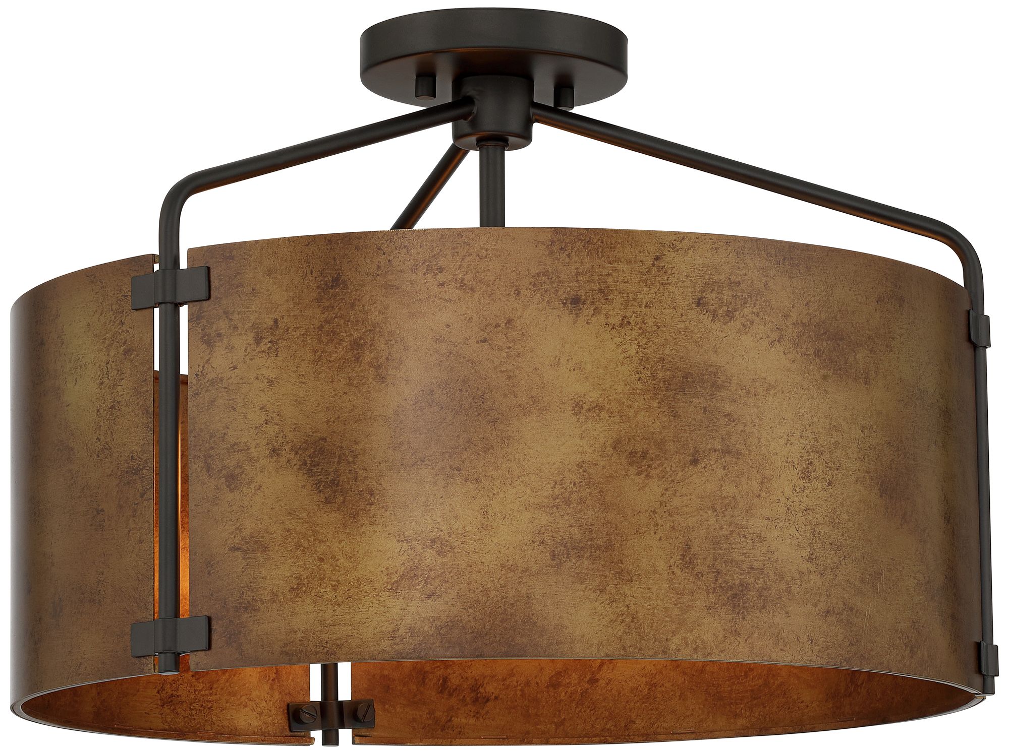 Image 6 Possini Euro Julian 18" Wide Rustic Bronze Drum 3-Light Ceiling Light more views