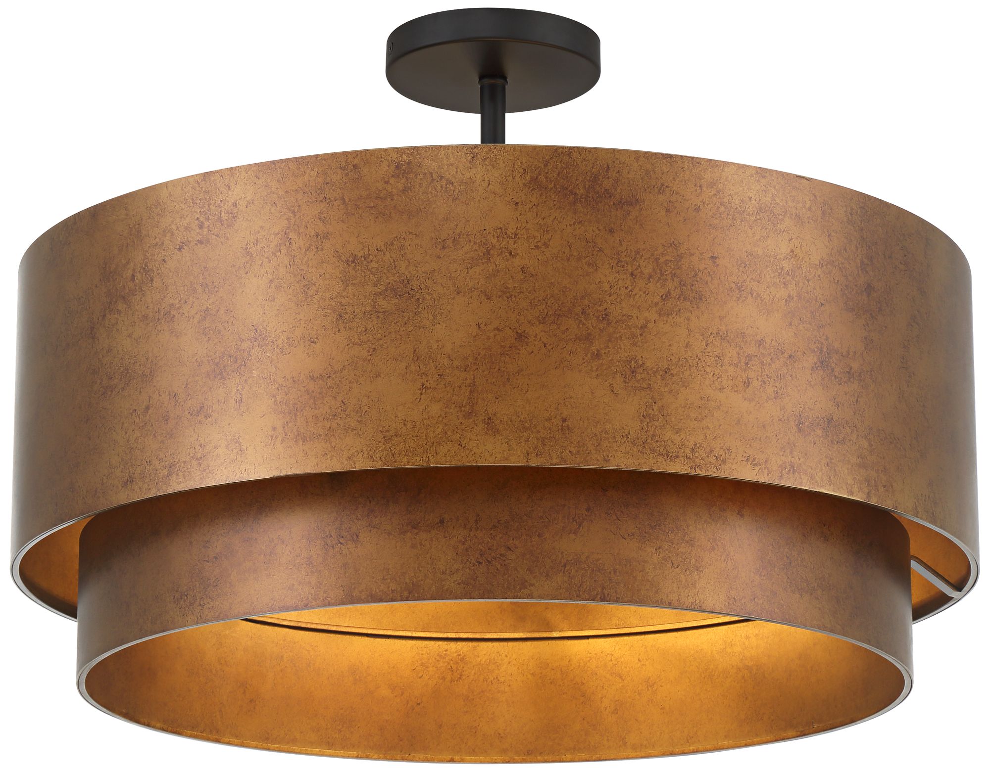 Possini Euro Julian 22" Rustic Bronze Metal Drum 4-Light Ceiling Light